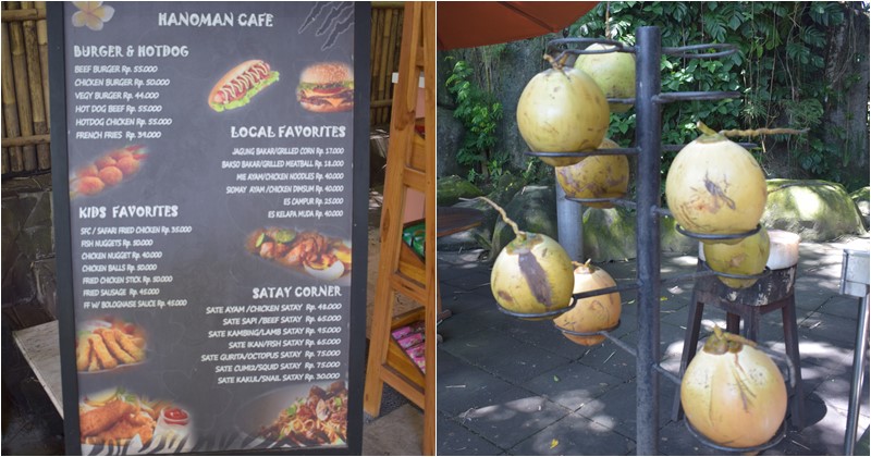  harga makanan di bali safari marine park hanoman cafe